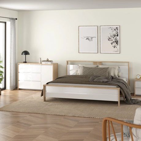 Next Sideboard with 1 Door and 3 Drawers Jackson Hickory White High Gloss