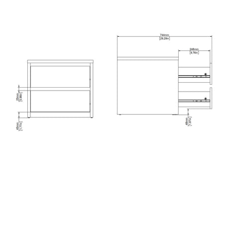 Next Nightstand 2 Drawers Jackson Hickory White High Gloss