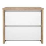 Next Nightstand 2 Drawers Jackson Hickory White High Gloss