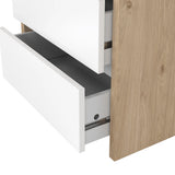 Next Nightstand 2 Drawers Jackson Hickory White High Gloss