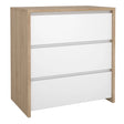 Next Chest 3 Drawers Jackson Hickory White High Gloss
