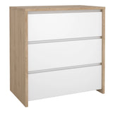 Next Chest 3 Drawers Jackson Hickory White High Gloss