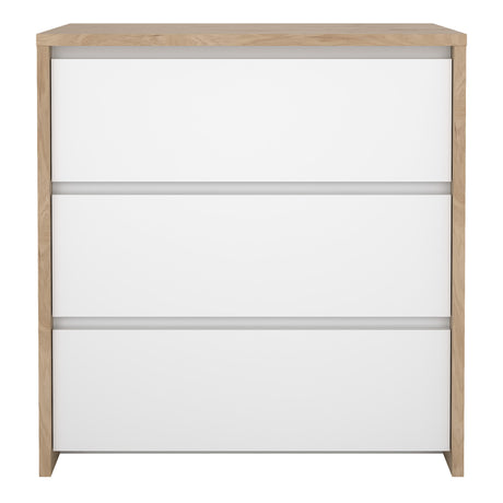 Next Chest 3 Drawers Jackson Hickory White High Gloss