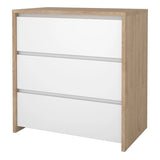 Next Chest 3 Drawers Jackson Hickory White High Gloss