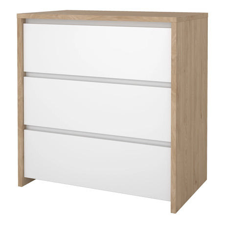 Next Chest 3 Drawers Jackson Hickory White High Gloss