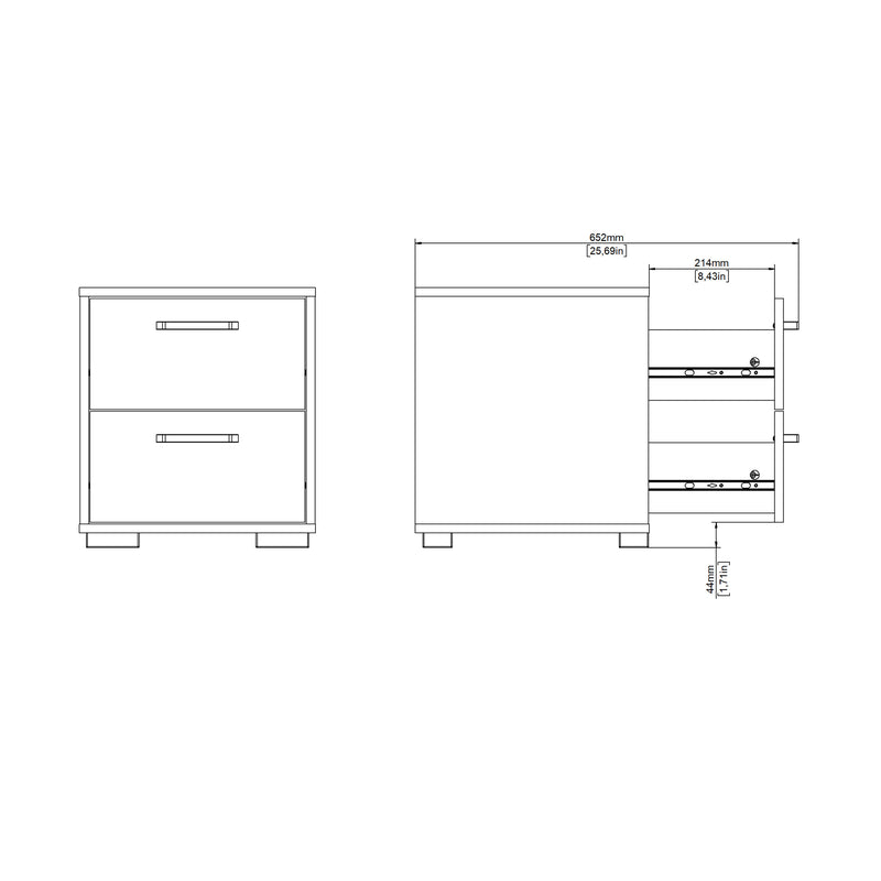 Sofia Nightstand 2 Drawers White