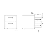 Sofia Nightstand 2 Drawers White