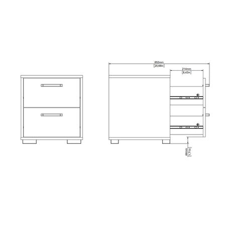 Sofia Nightstand 2 Drawers White