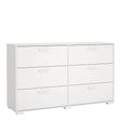 Sofia Double Dresser 6 Drawers White