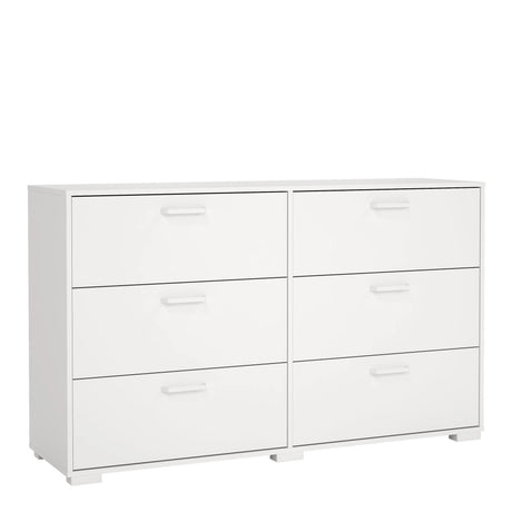 Sofia Double Dresser 6 Drawers White