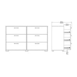 Sofia Double Dresser 6 Drawers White