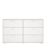 Sofia Double Dresser 6 Drawers White