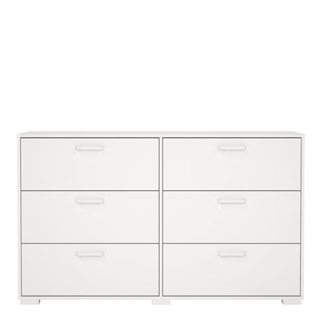 Sofia Double Dresser 6 Drawers White