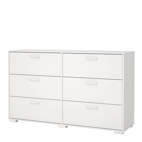 Sofia Double Dresser 6 Drawers White