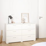 Sofia Double Dresser 6 Drawers White