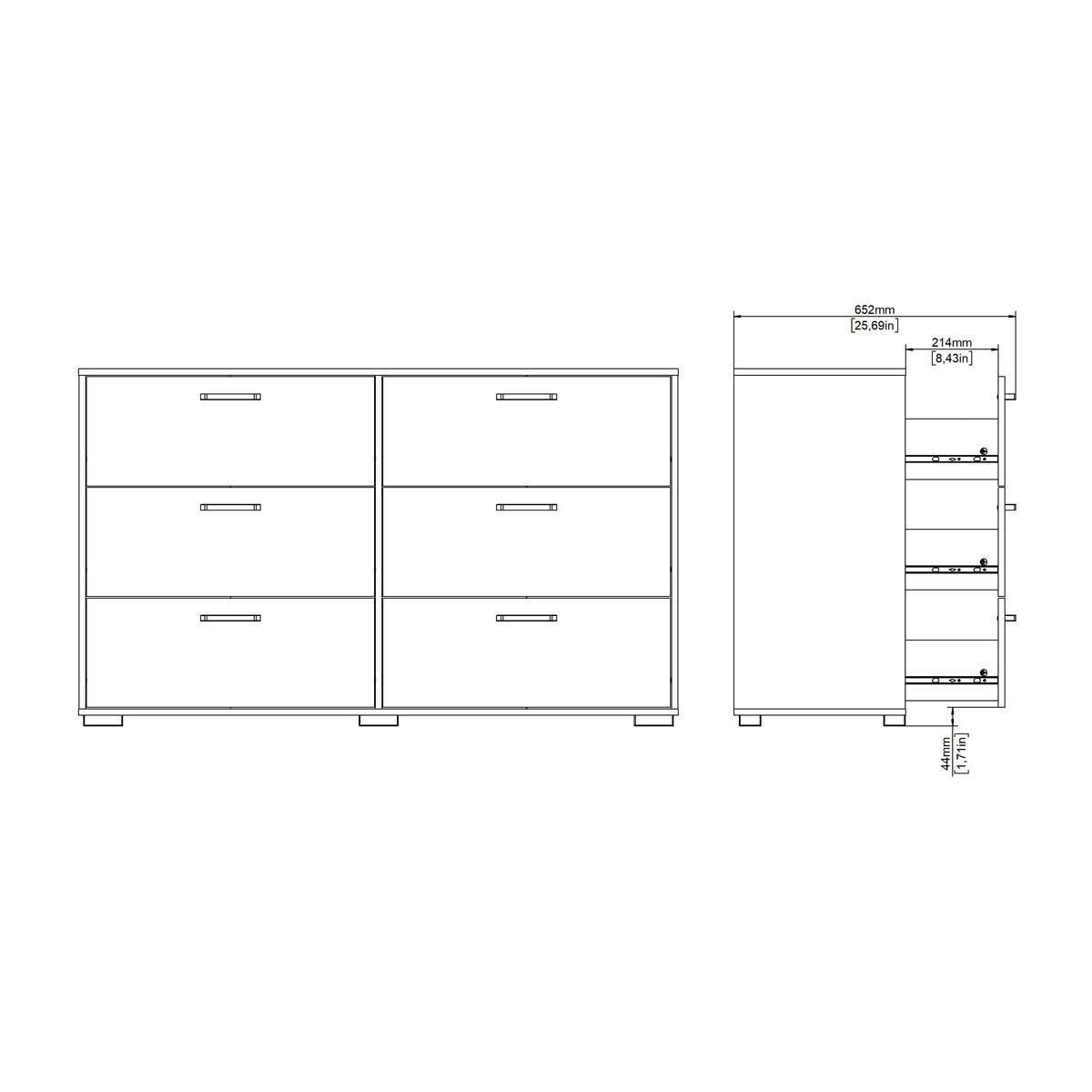 Sofia Double Dresser 6 Drawers Jackson Hickory
