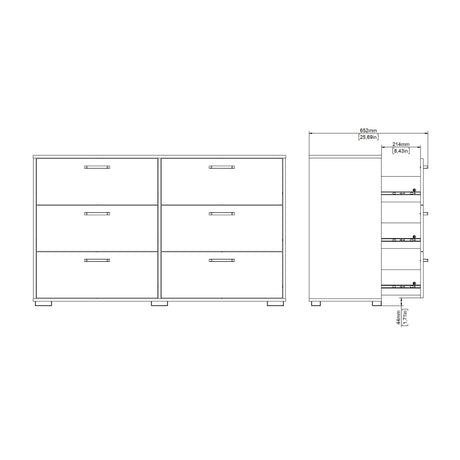 Sofia Double Dresser 6 Drawers Jackson Hickory