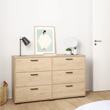 Sofia Double Dresser 6 Drawers Jackson Hickory