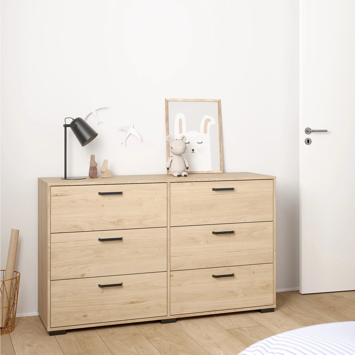 Sofia Double Dresser 6 Drawers Jackson Hickory