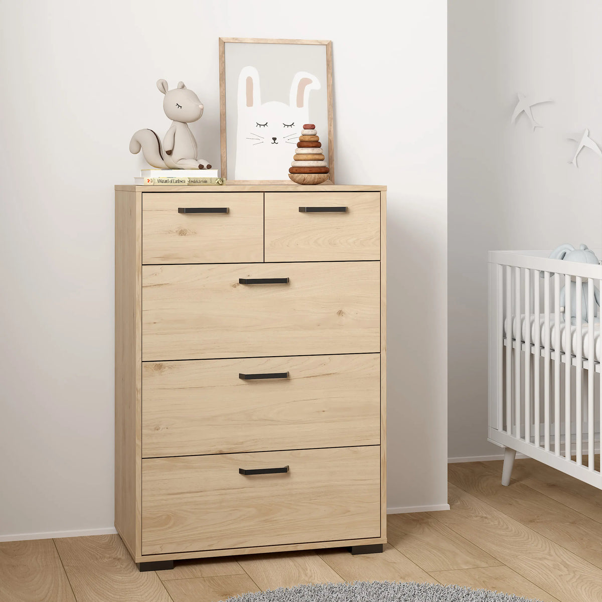 Sofia Chest 3 + 2 Drawers Jackson Hickory