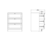 Brande Chest with 3 Frame Drawers in White