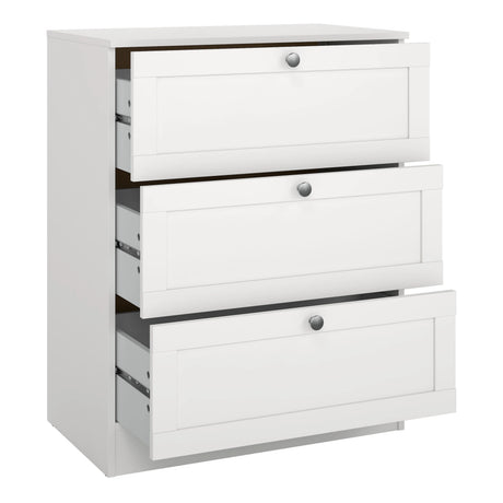 Brande Chest with 3 Frame Drawers in White