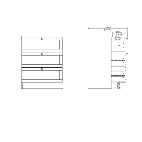 Brande Chest with 3 Frame Drawers in Jackson Hickory