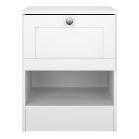 Brande Nightstand with 1 Frame Drawer in White