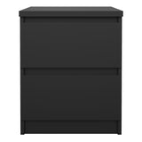 Naia Bedside 2 Drawers in Matt Black