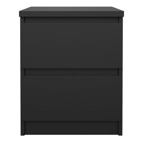 Naia Bedside 2 Drawers in Matt Black
