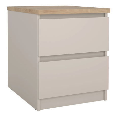 Naia Bedside 2 Drawers in Cashmere Jackson Hickory