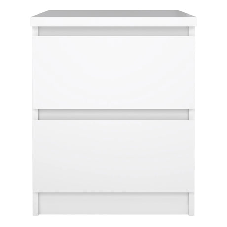 Naia Bedside 2 Drawers in White high gloss