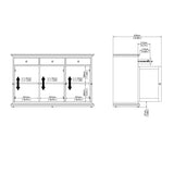 Paris Sideboard with 3 Doors and 3 Drawers in White