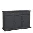 Paris Sideboard with 3 Doors and 3 Drawers in Matt Grey