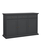 Paris Sideboard with 3 Doors and 3 Drawers in Matt Grey