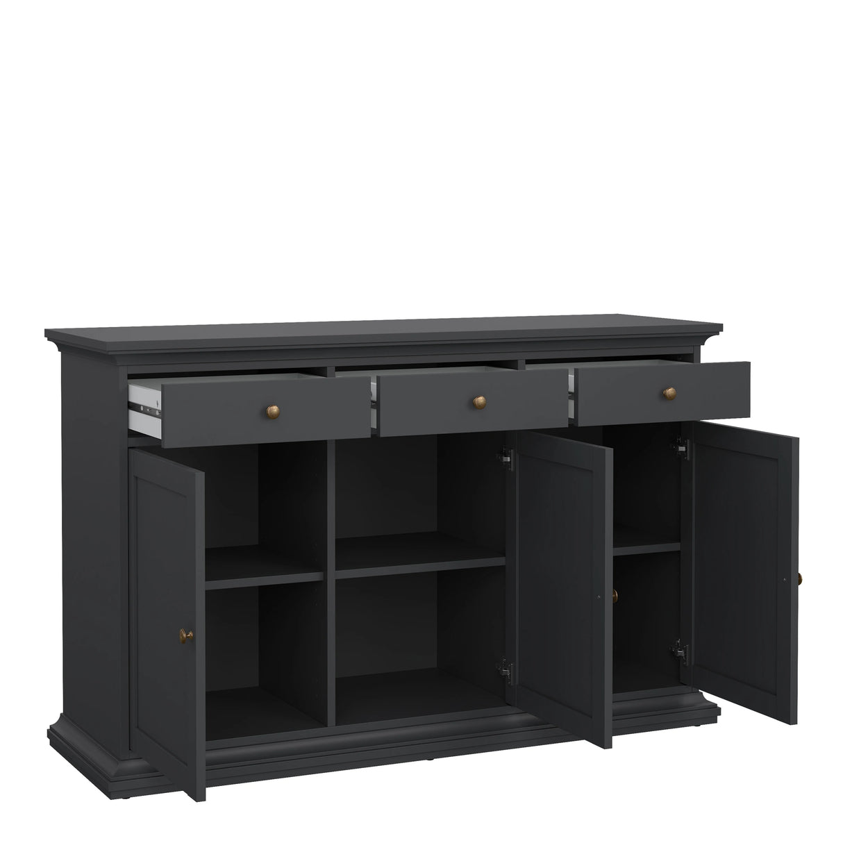 Paris Sideboard with 3 Doors and 3 Drawers in Matt Grey