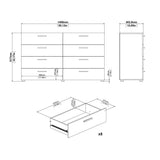 Pepe Wide Chest of 8 Drawers in Black