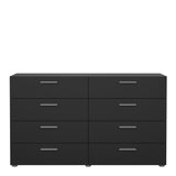 Pepe Wide Chest of 8 Drawers in Black