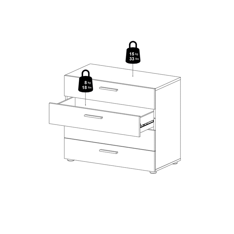 Pepe Chest of 4 Drawers in White