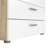 Pepe Chest of 4 Drawers in Oak with White High Gloss