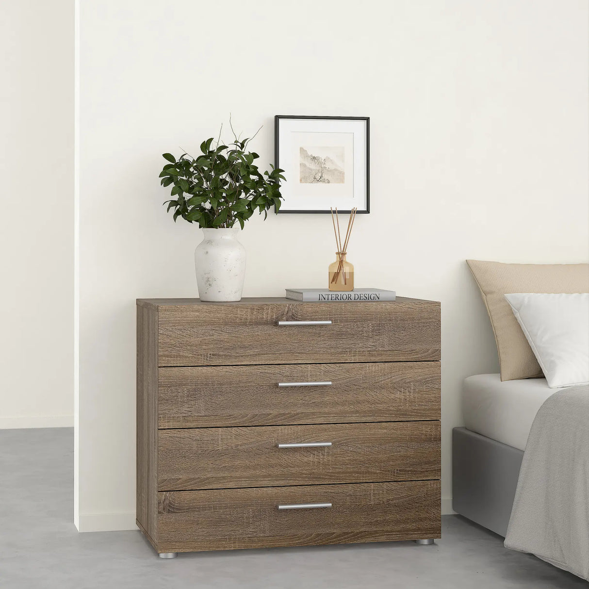 Pepe Chest of 4 Drawers in Truffle Oak