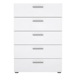 Pepe Chest of 5 Drawers in Oak with White Gloss