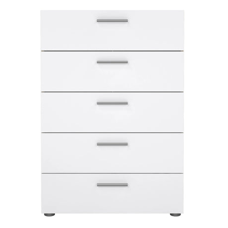 Pepe Chest of 5 Drawers in Oak with White Gloss