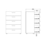 Pepe Chest of 5 Drawers in Oak with White Gloss