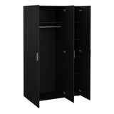 Pepe Wardrobe with 3 Doors in Black
