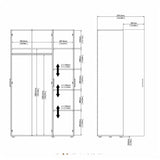 Pepe Wardrobe with 3 doors in Matt Black