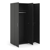 Pepe Wardrobe with 3 doors in Matt Black