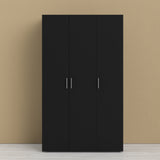 Pepe Wardrobe with 3 doors in Matt Black