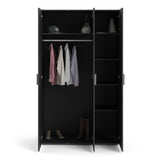 Pepe Wardrobe with 3 doors in Matt Black