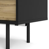 Match TV-Unit 1 Door + 1 Drawer in Black/Oak